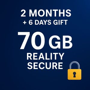 سرویس دو ماه + 6 روز هدیه حجم 70 گیگابایت